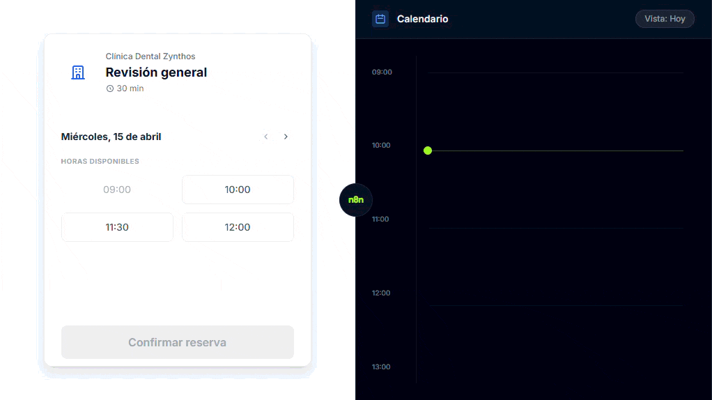 Sistema de reserva online con sincronización de calendario y recordatorios automáticos por WhatsApp para clínicas y salones - Zynthos